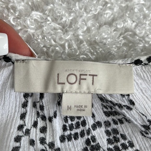 Ann Taylor loft embroidered tassel blouse - Picture 8 of 9